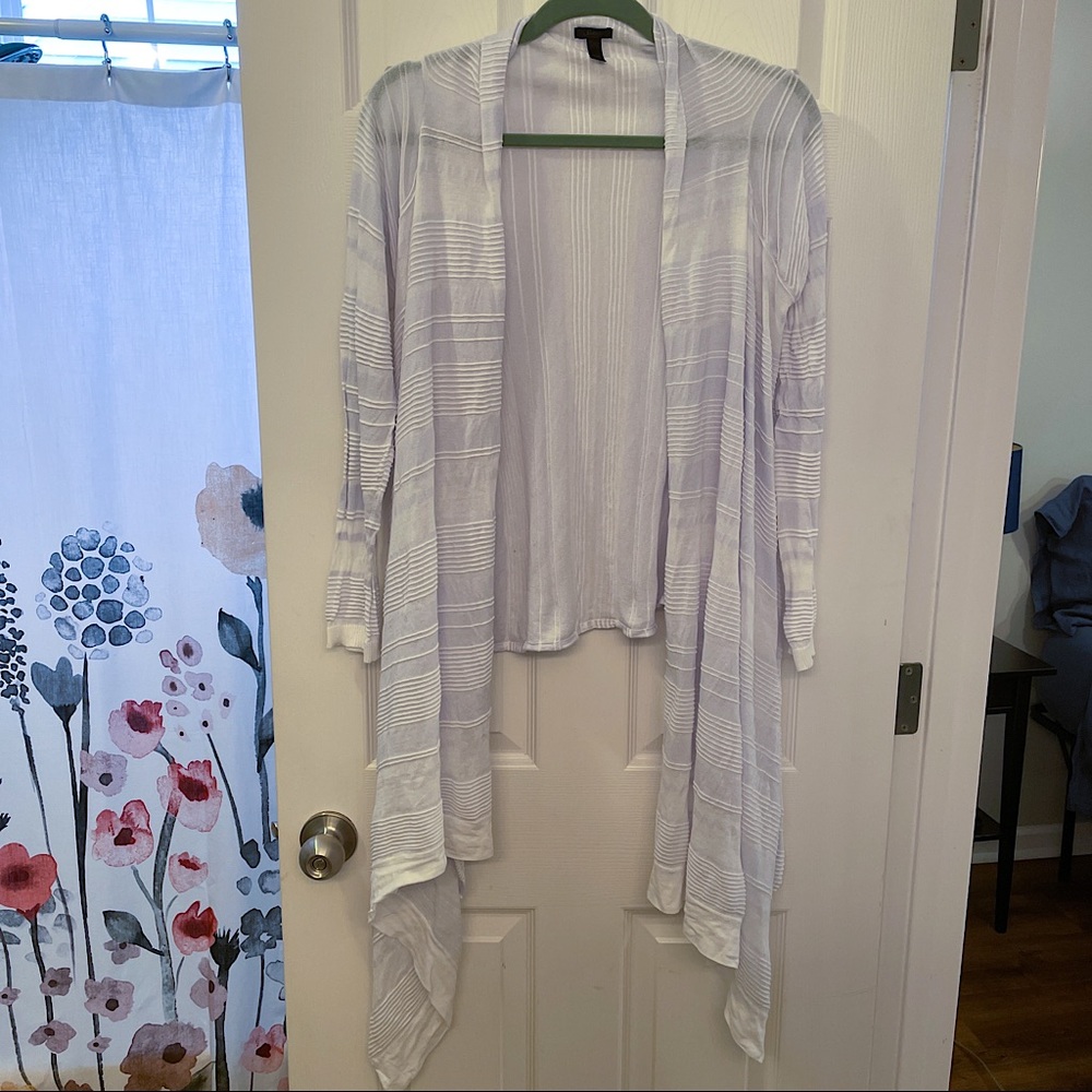 White asymmetrical open-front cardigan | Soma